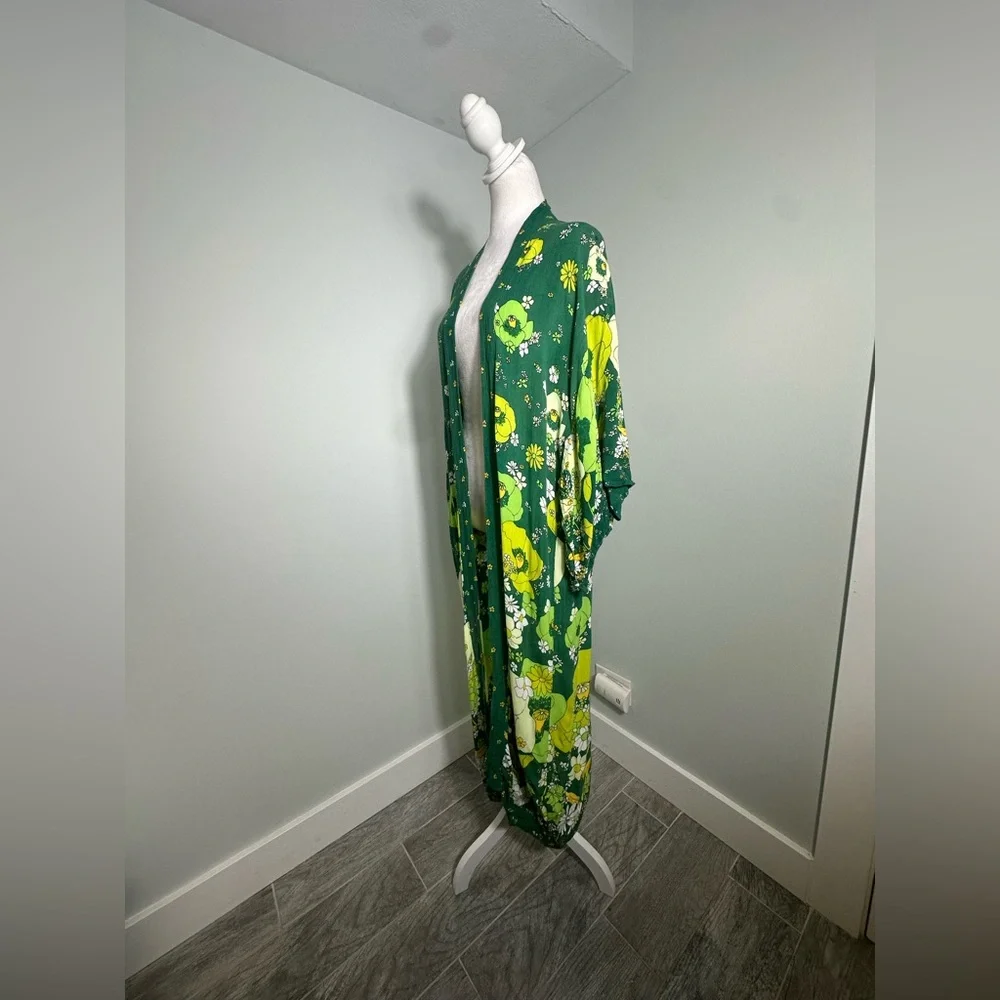 Free People Hidden Hills Floral Boho  Maxi Kimono Duster - Picture 5 of 15